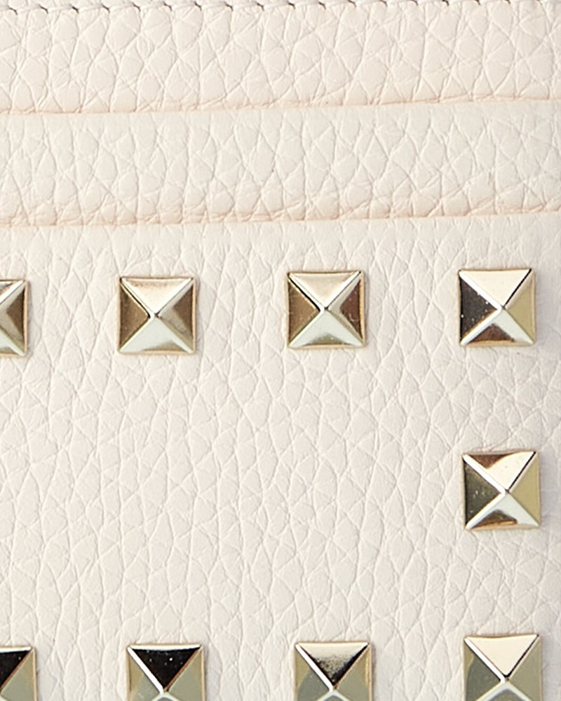 Valentino Valentino Rockstud Grainy Leather Card Holder outlook