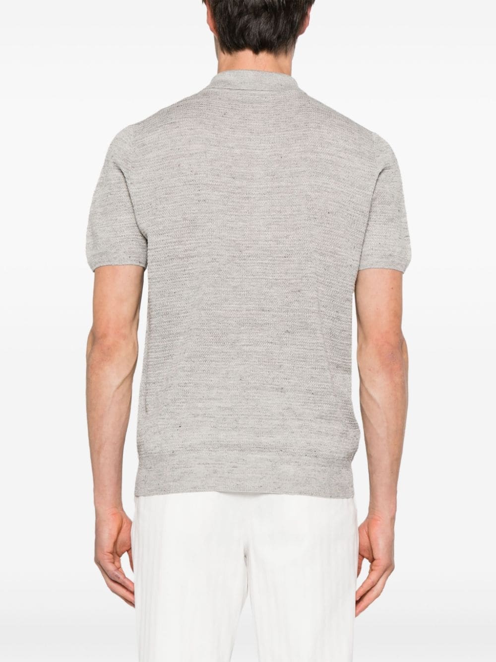 speckle-knit polo shirt - 4