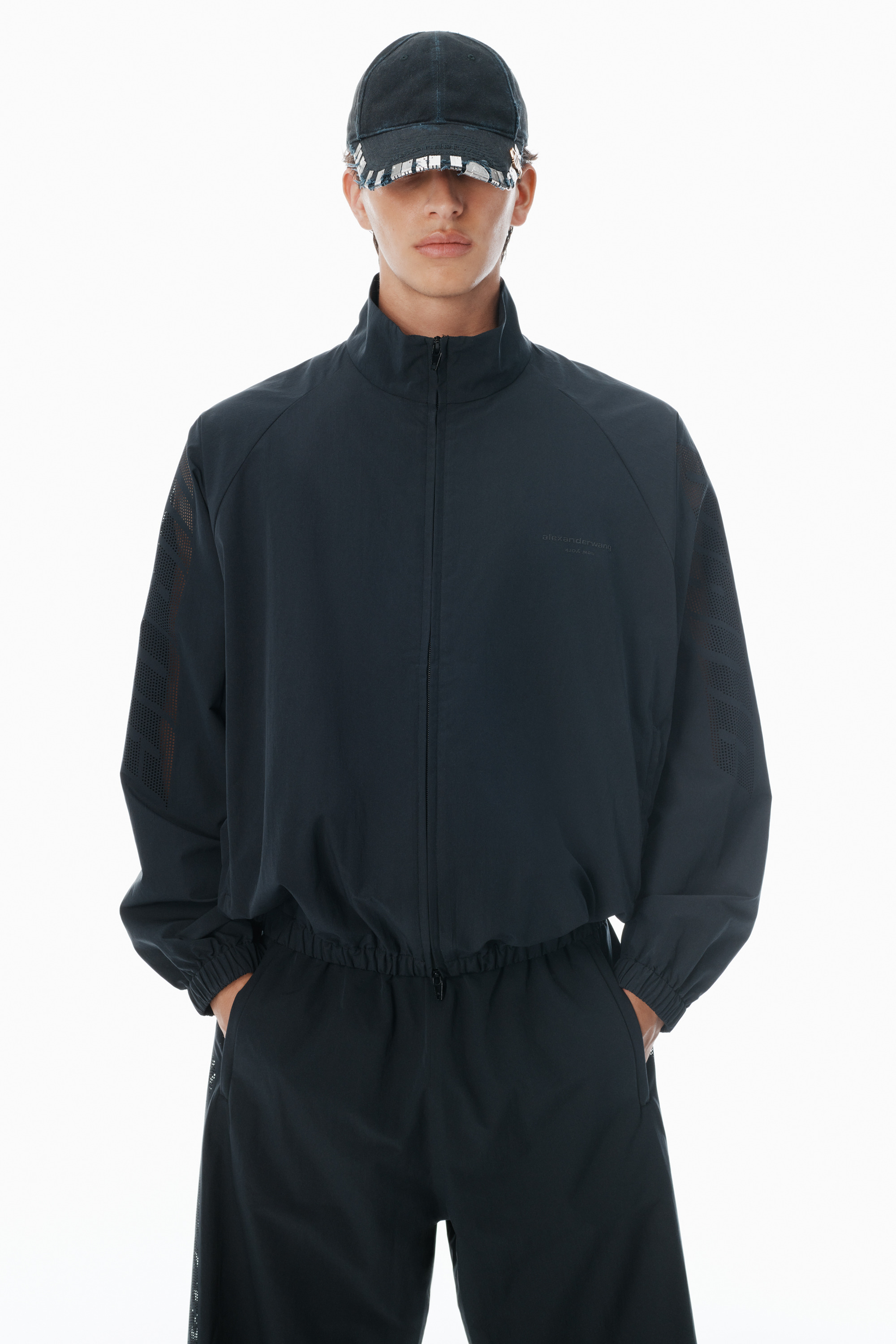Black Perforated Logo Basketball Shorts - 5