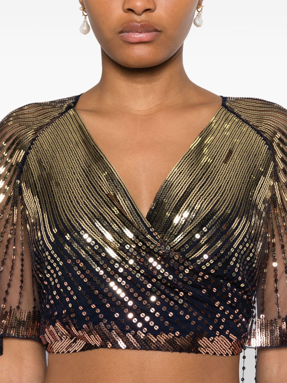 sequin embellished blouse - 5