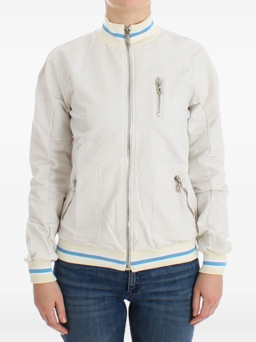logo-print zip-up sweatshirt - 1