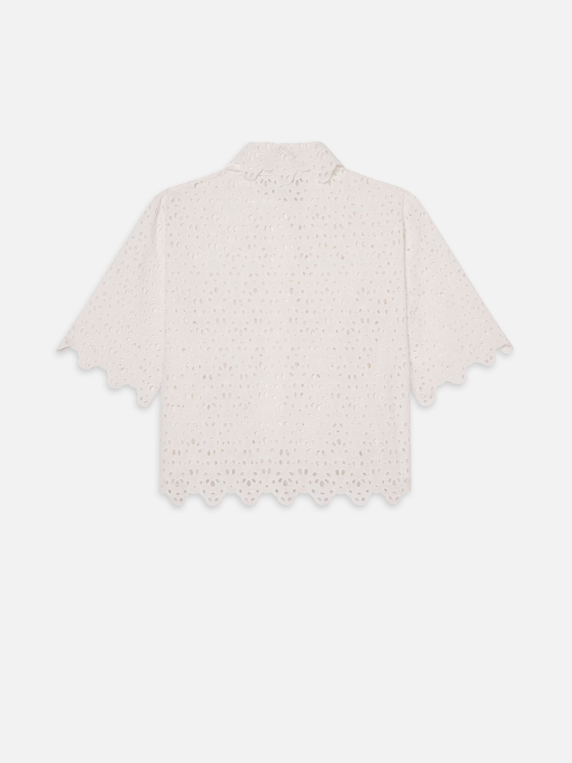 The Deco Eyelet Top in White - 5