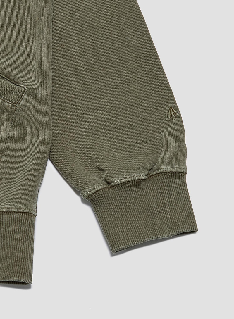 Embroidered Arrow Zip Hoodie in USMC Green 6