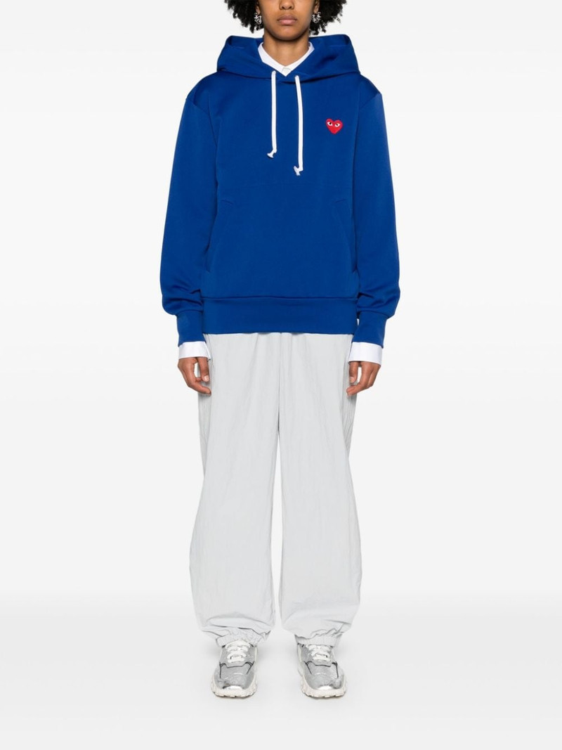 Comme des Garçons PLAY heart-motif drawstring hoodie outlook
