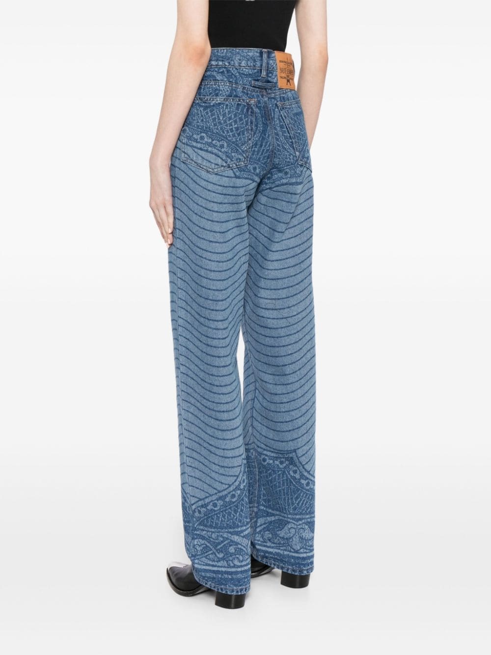laser-print straight-leg jeans - 4