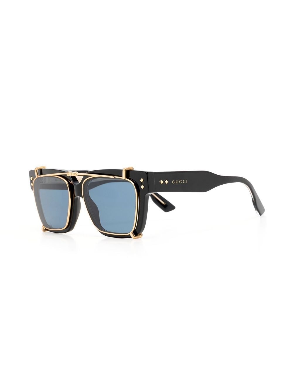 clip-on square-frame sunglasses - 2