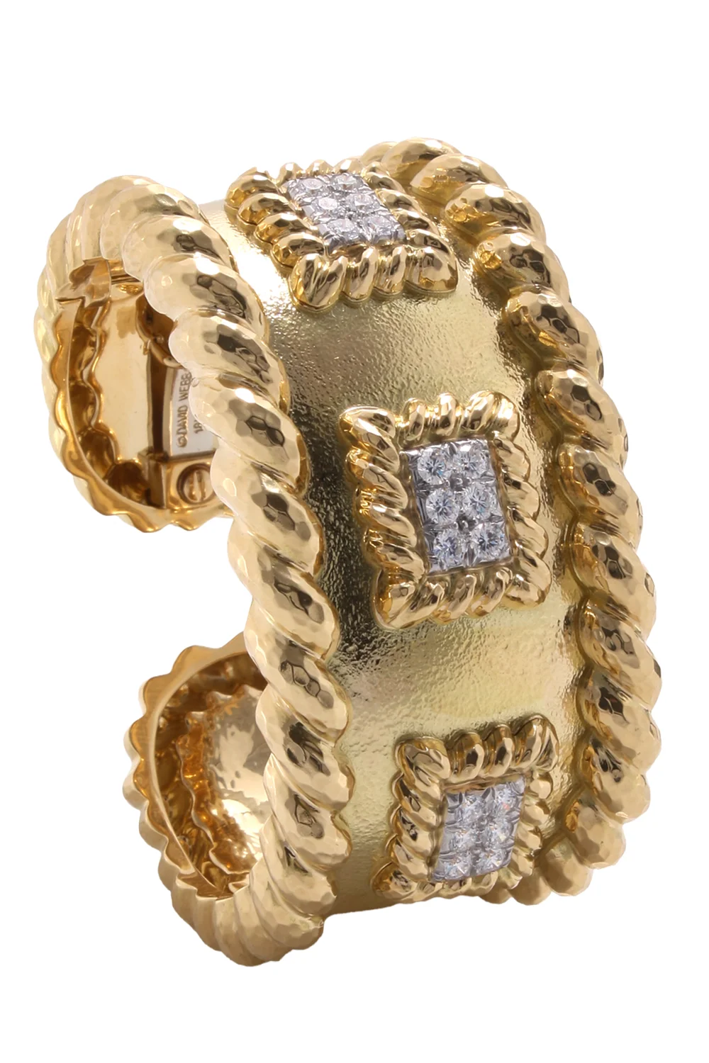 Diamond Rope Edge Cuff Bracelet - 1