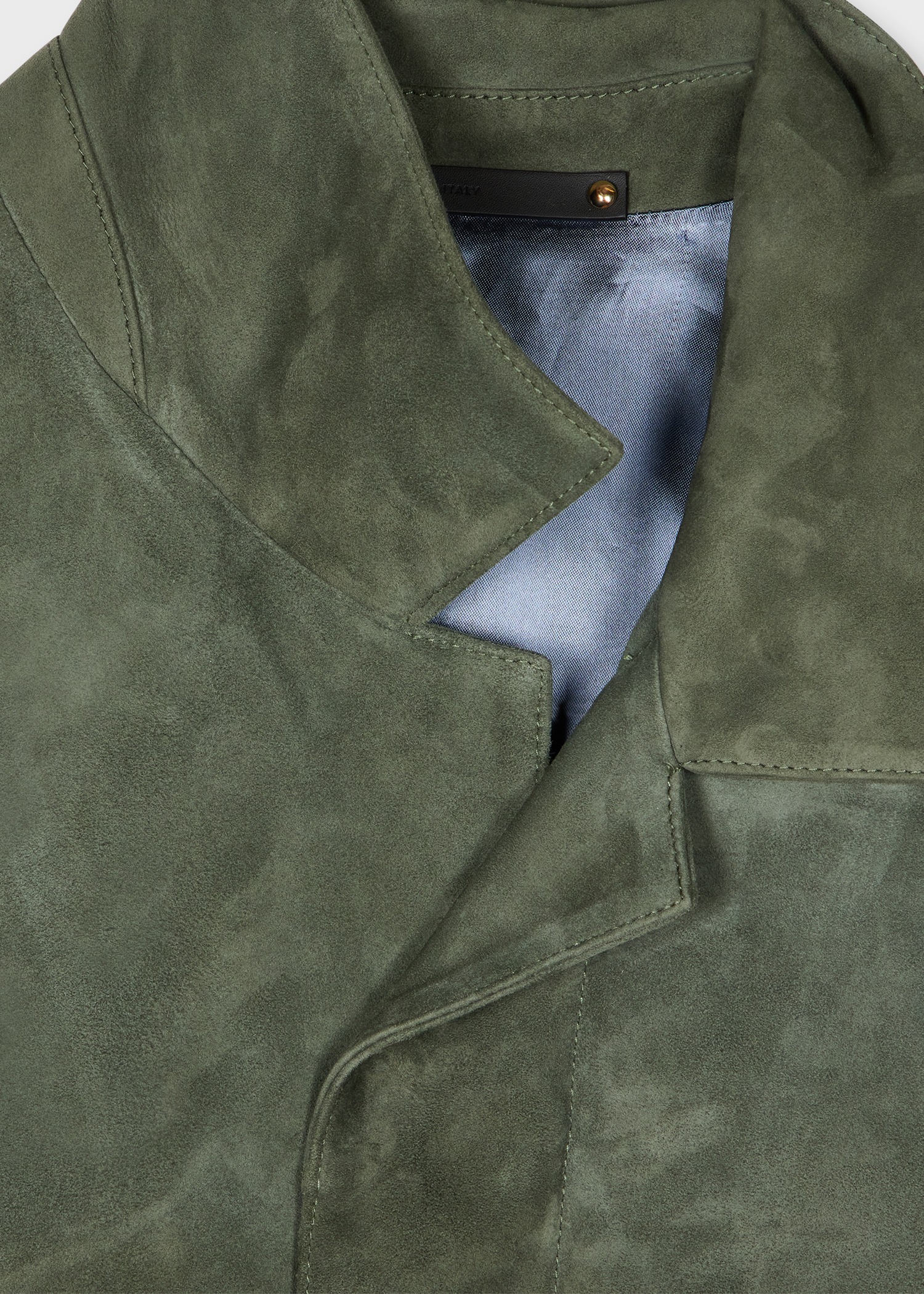 Dark Green Casual-Fit Suede Jacket - 2