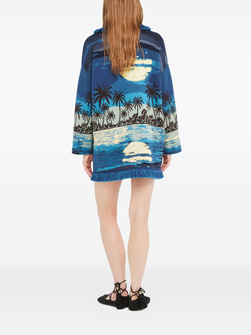 Lost in The Blue fringed belted cardi-coat 3