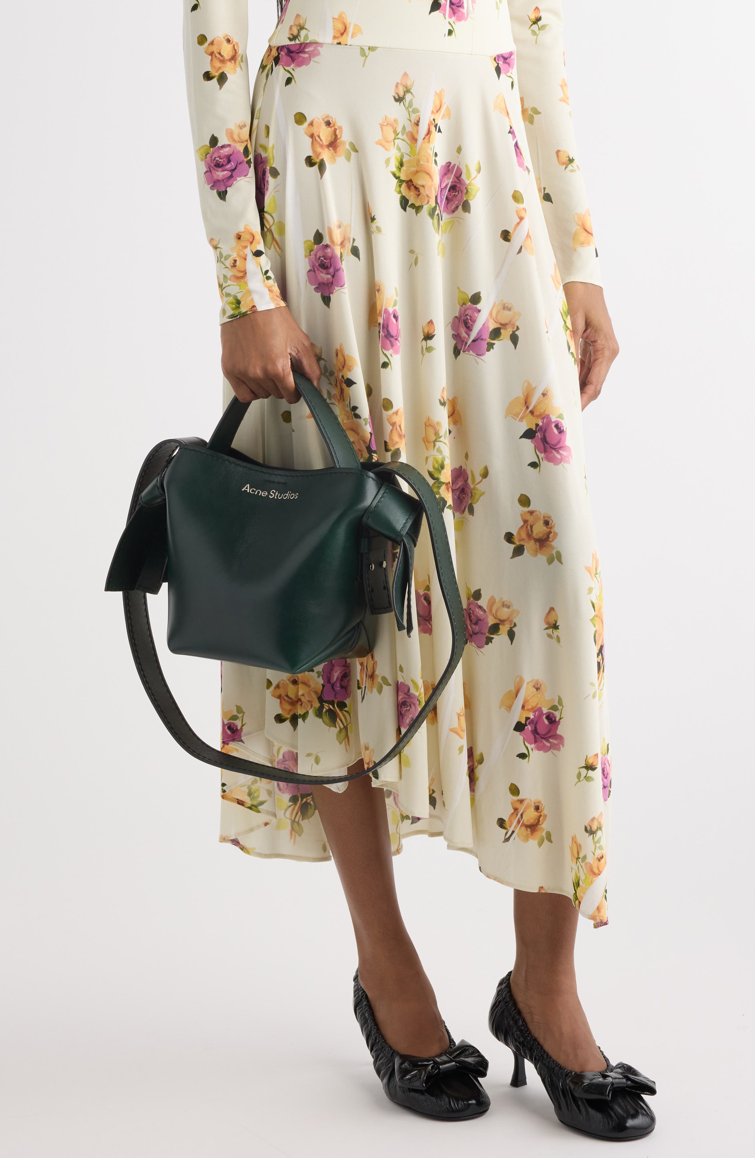 Acne Studios Mini Musubi Leather Bucket Crossbody Bag in Olive Green at Nordstrom - 3