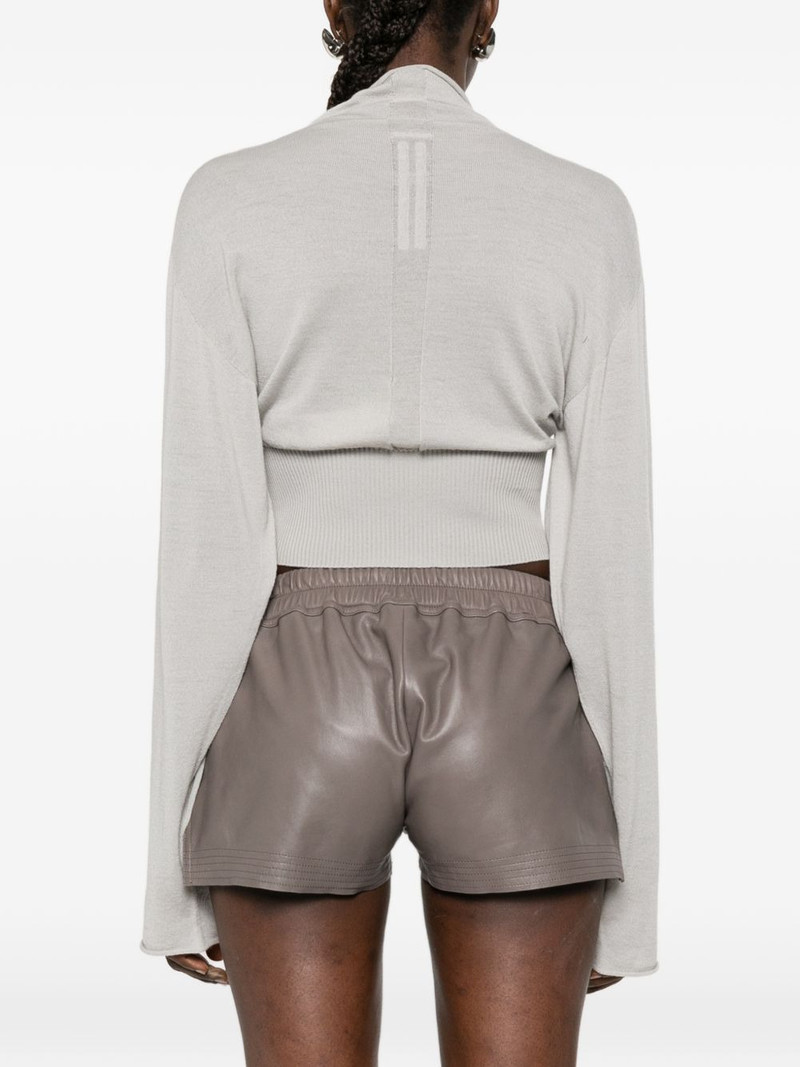Con mock-neck cropped sweater 4