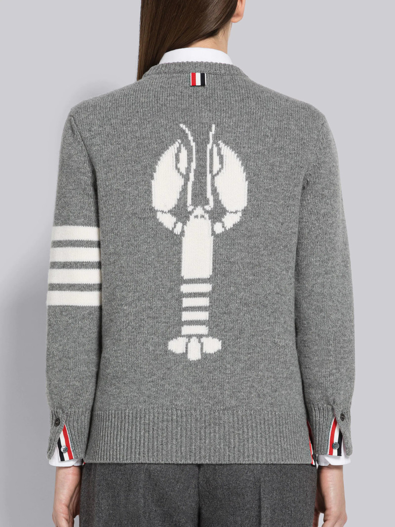 Merino Wool Lobster Intarsia 4-Bar Pullover 3