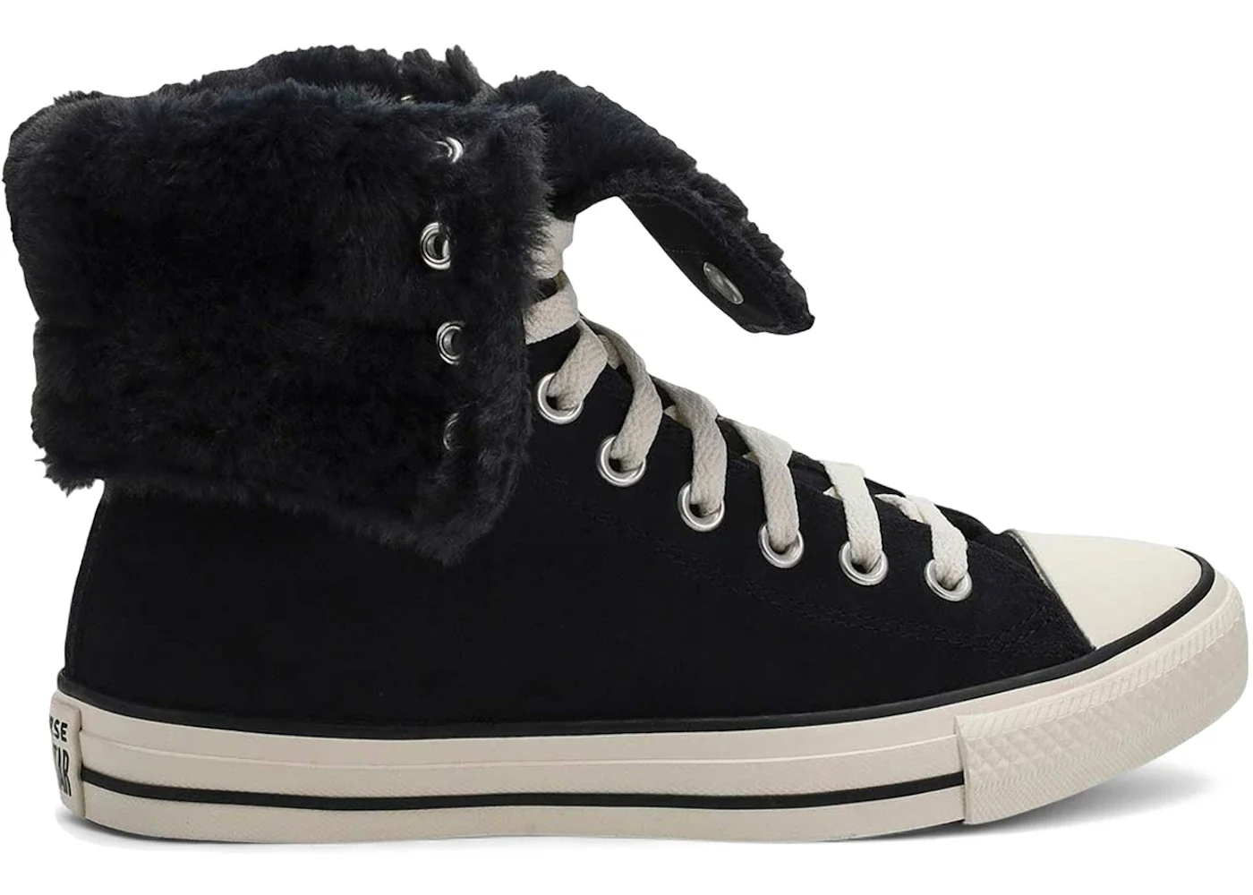 Converse Chuck Taylor All Star Fold Over Hi Black Egret (Women's) - 1