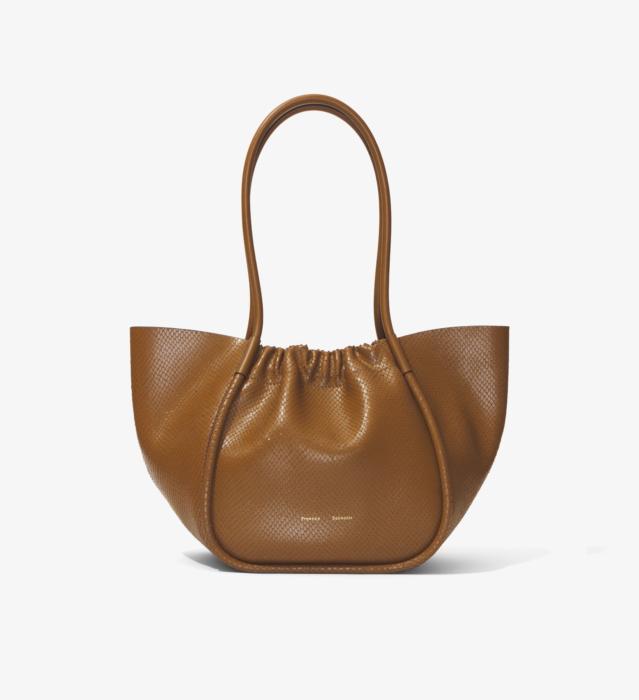 Carved Python Large Ruched Tote - 1