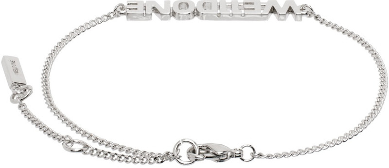 We11done Silver Lettering Bracelet outlook