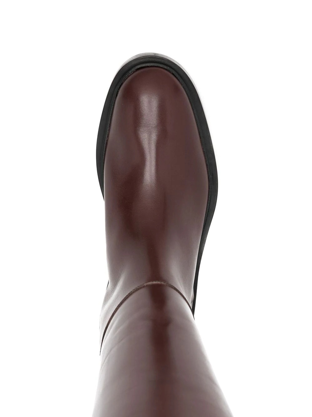 knee-length leather boots - 7