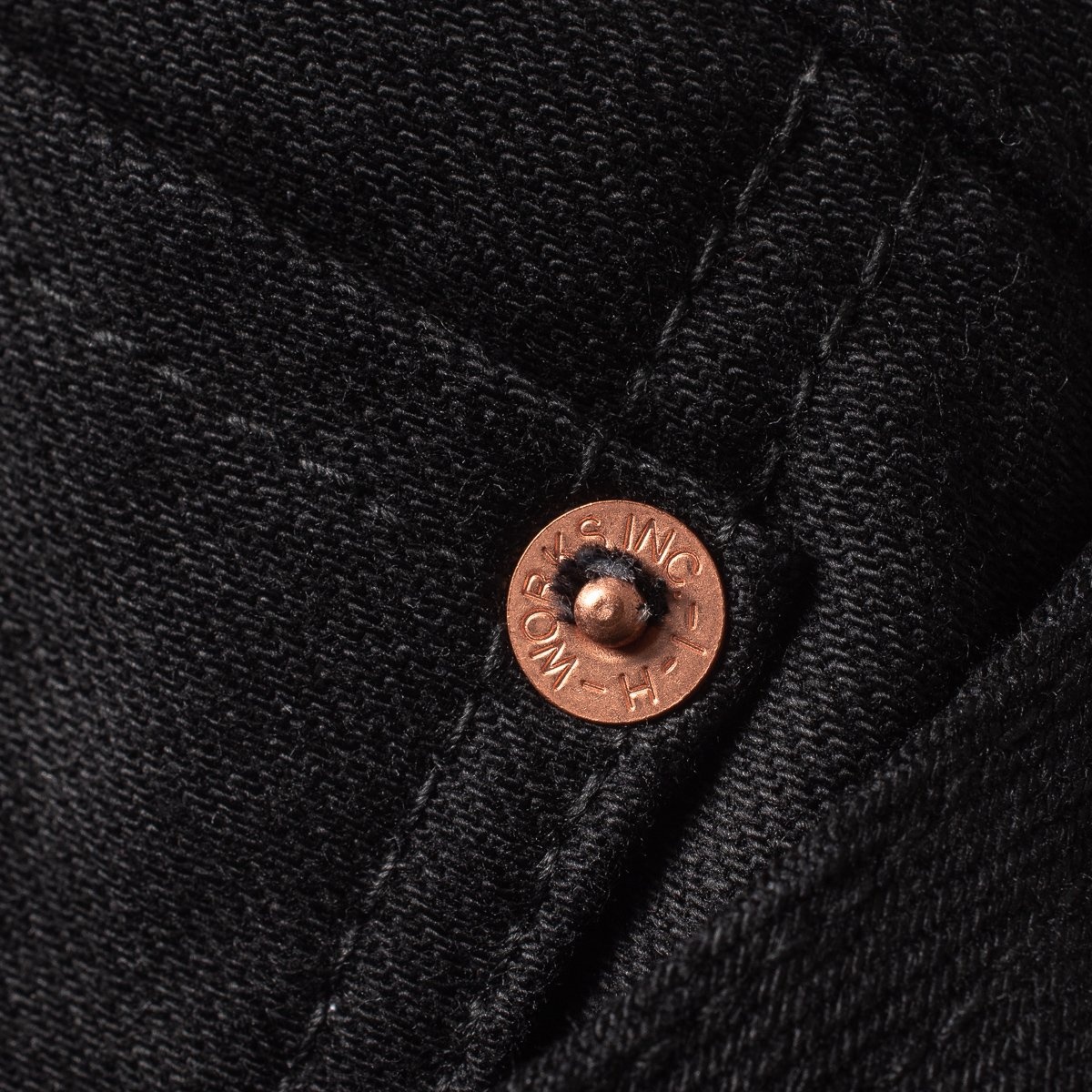 IH-666S-142bb 14oz Selvedge Denim Slim Straight Cut Jeans - Black/Black - 10