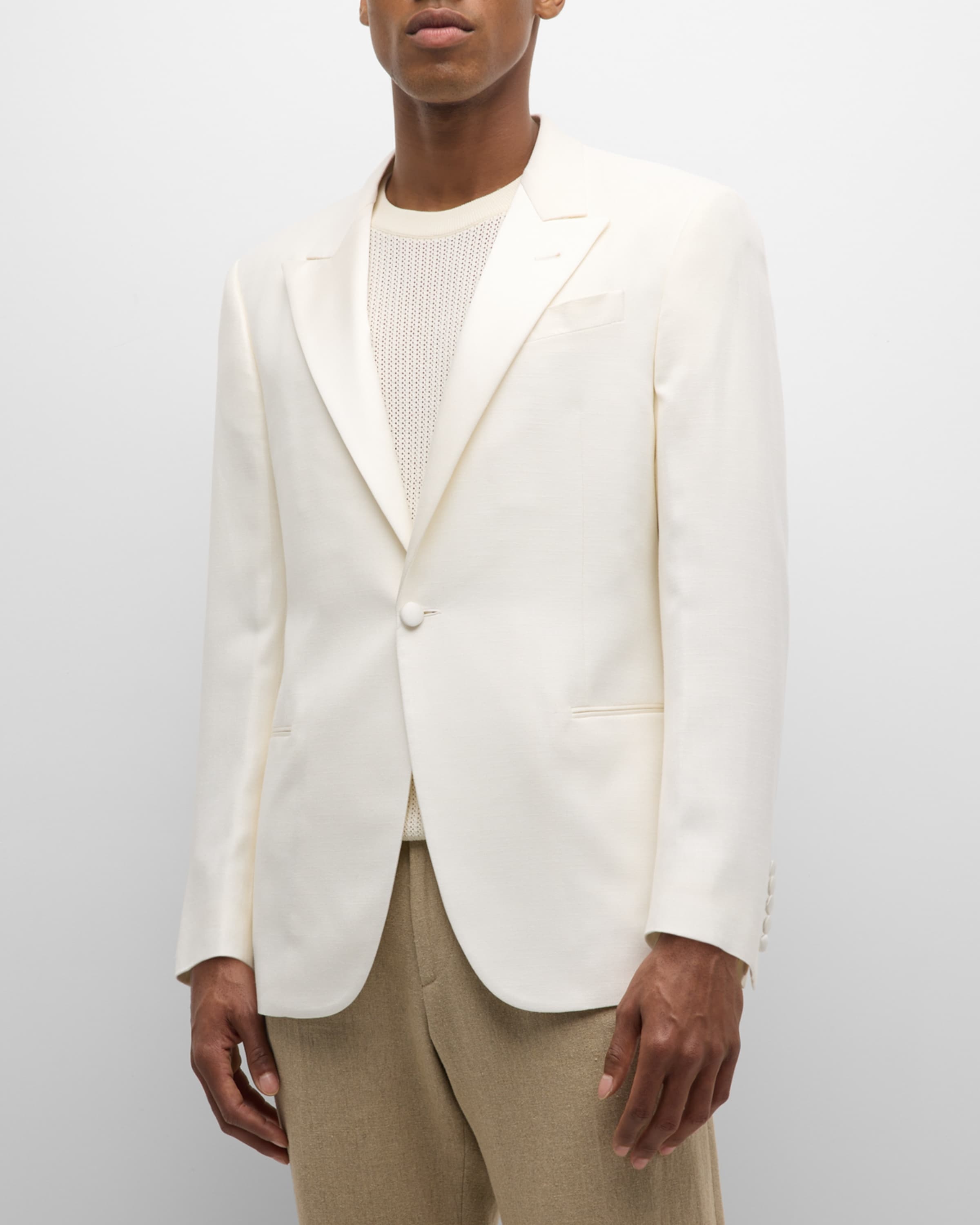 Men's Textured Solid Dinner Jacket - 2