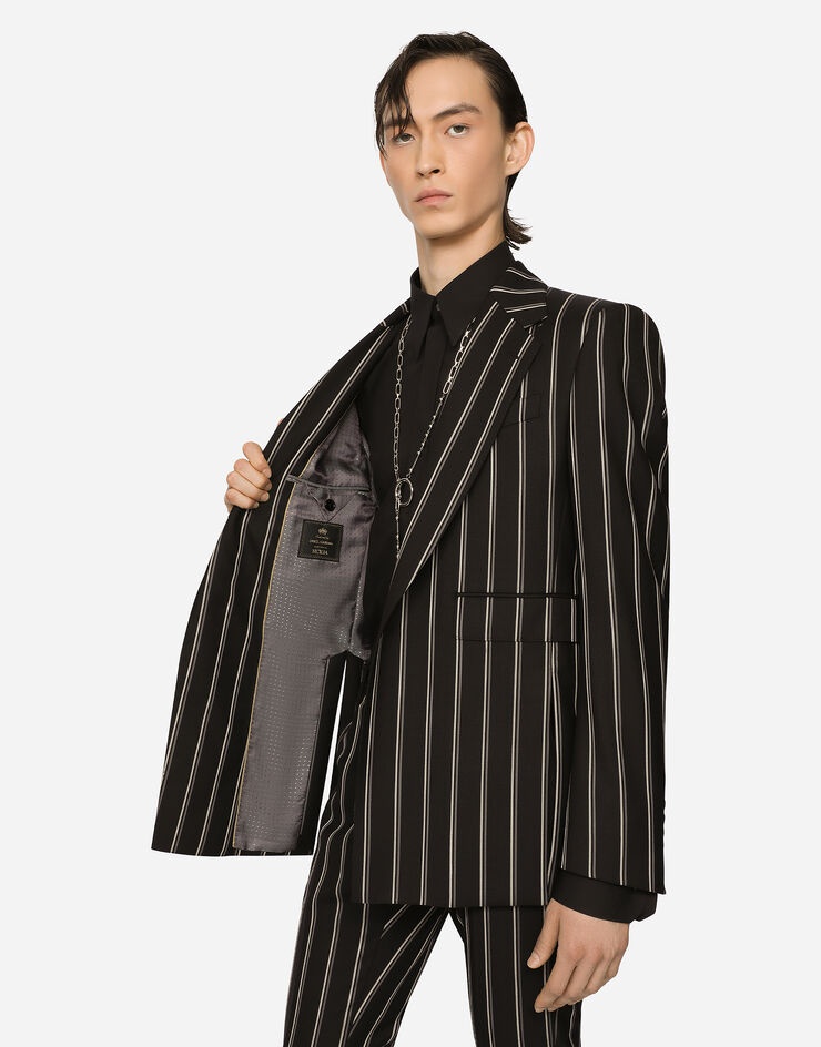 Pinstripe wool Sicilia-fit suit - 5