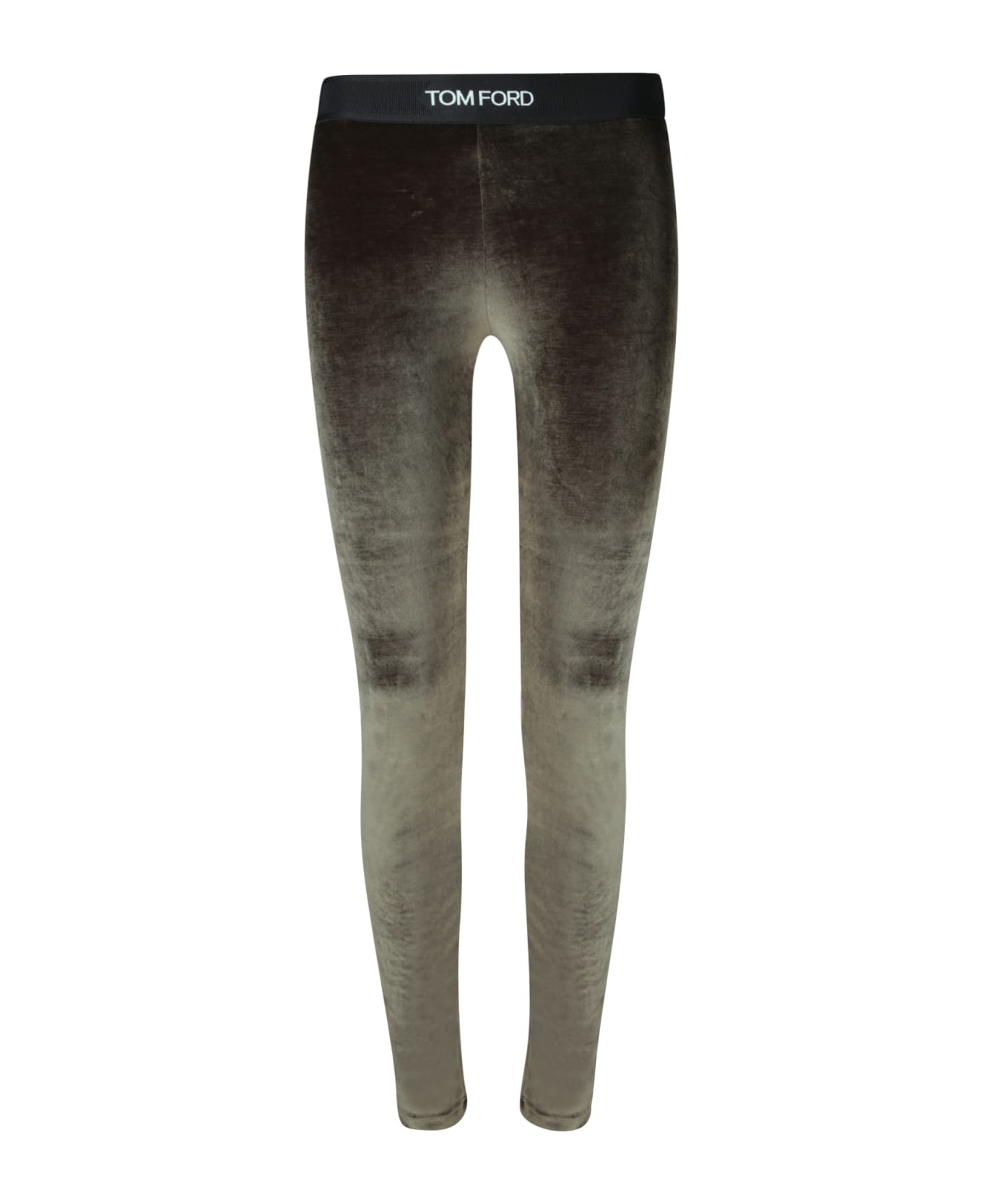 Military Green Velvet Leggings - 1