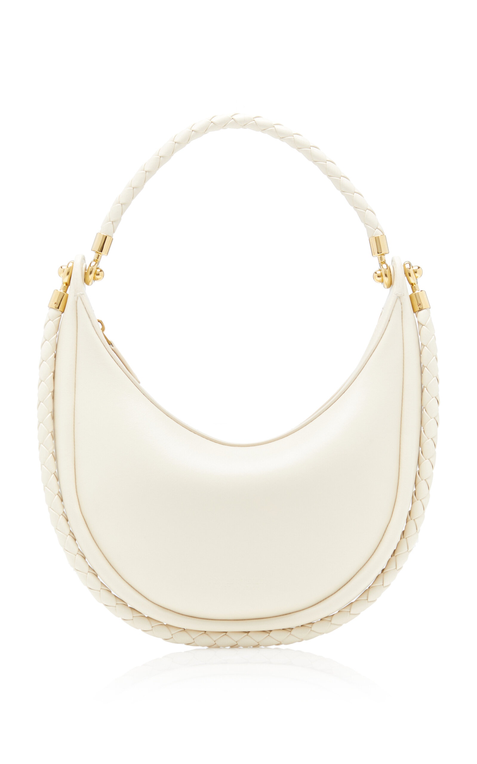 Hula Hoop Leather Shoulder Bag white - 1