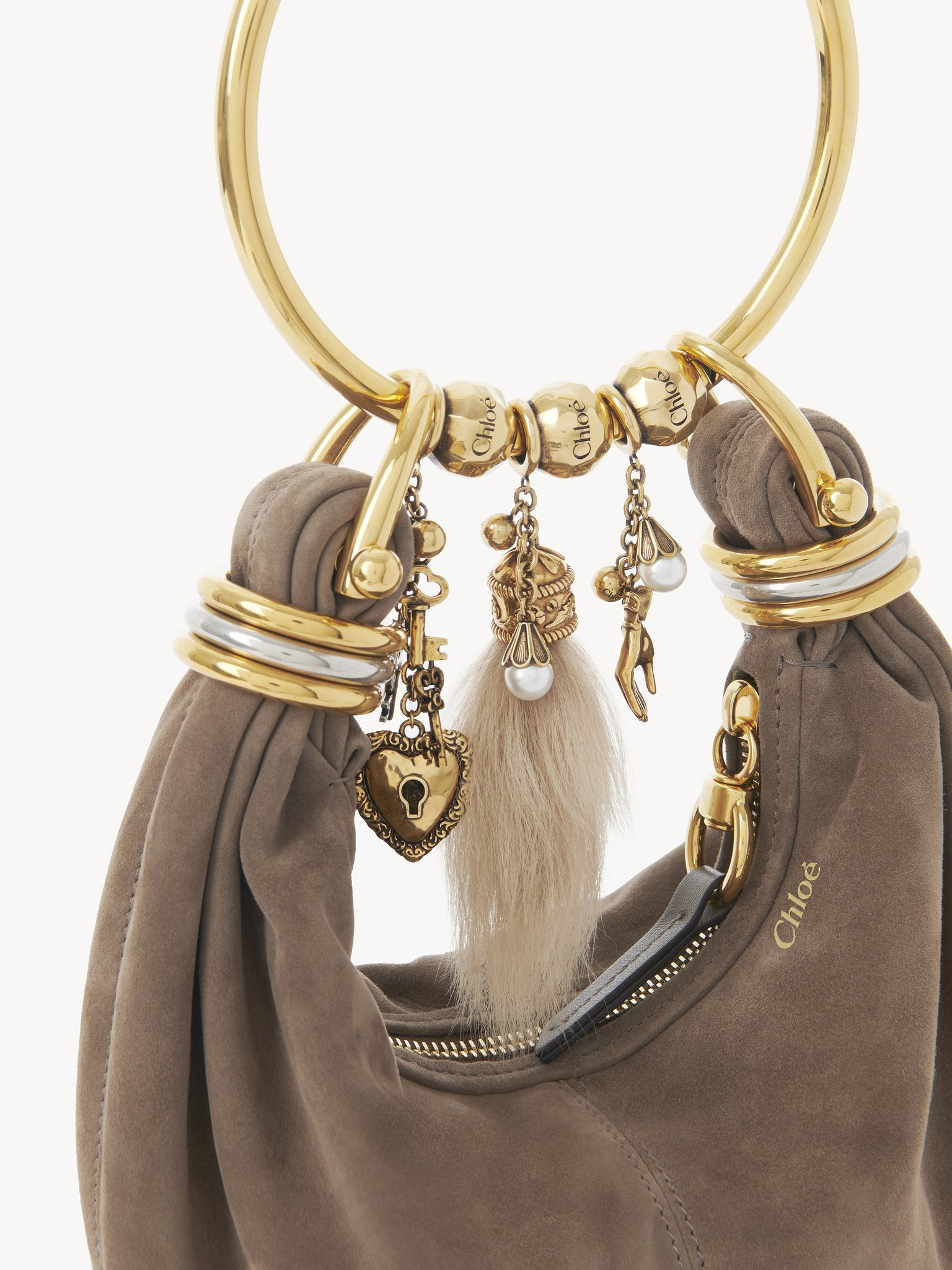 MINI BRACELET HOBO BAG IN SUEDE LEATHER - 9