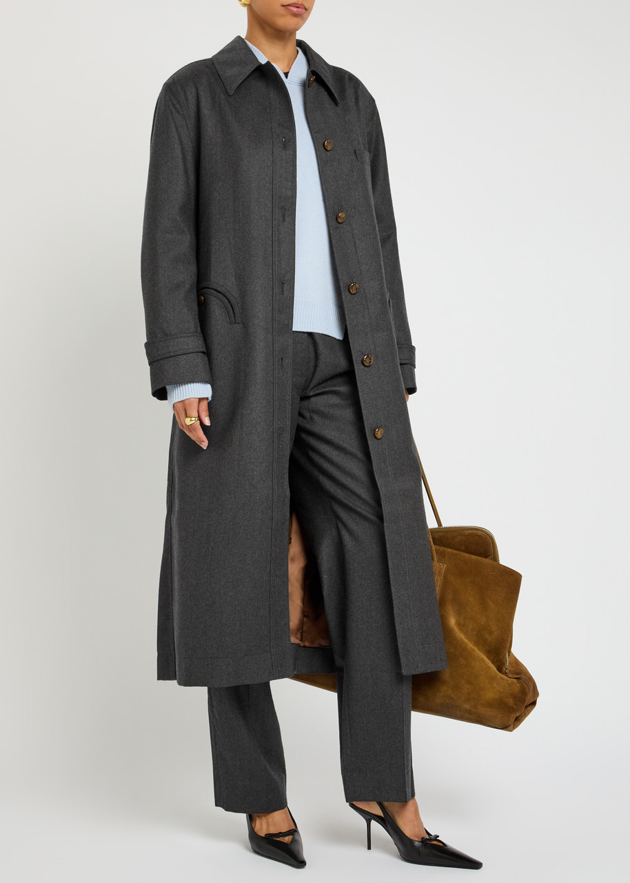 Blaze Milano Basotto Belted Wool Trench Coat - 4
