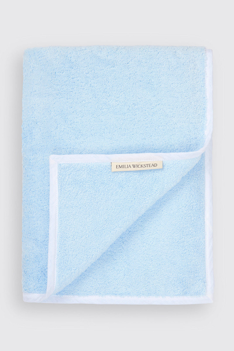 Tuscany Bath Towel in Blue & White Spunga Towelling 1