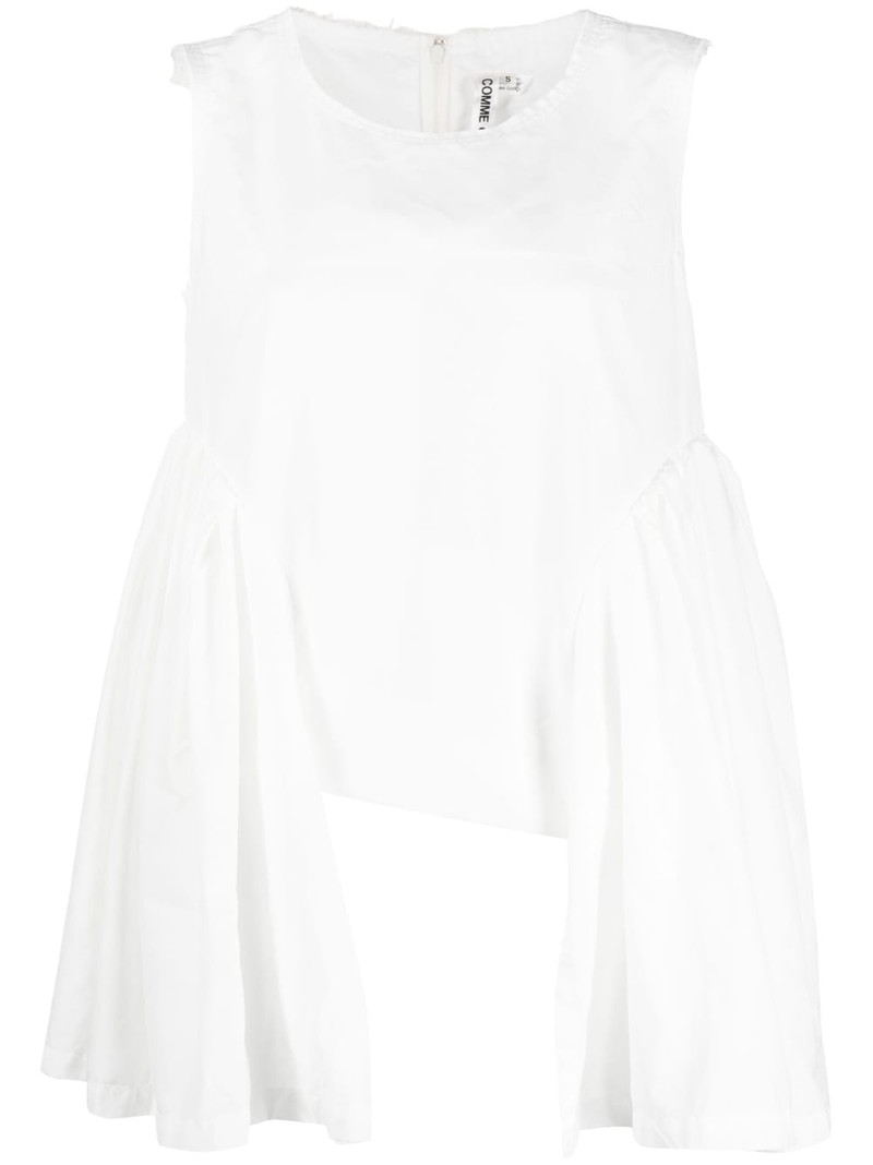 drape-detail frayed tank top 1