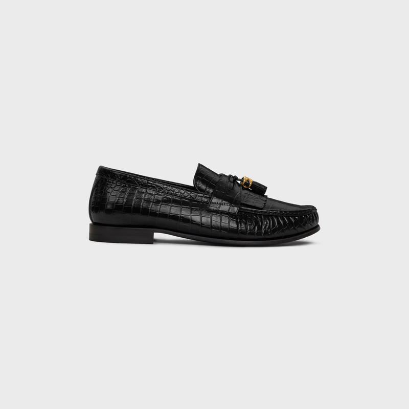 CELINE LUCO LOAFER WITH TRIOMPHE TASSELS in Crocodile Stamped Calfskin 1
