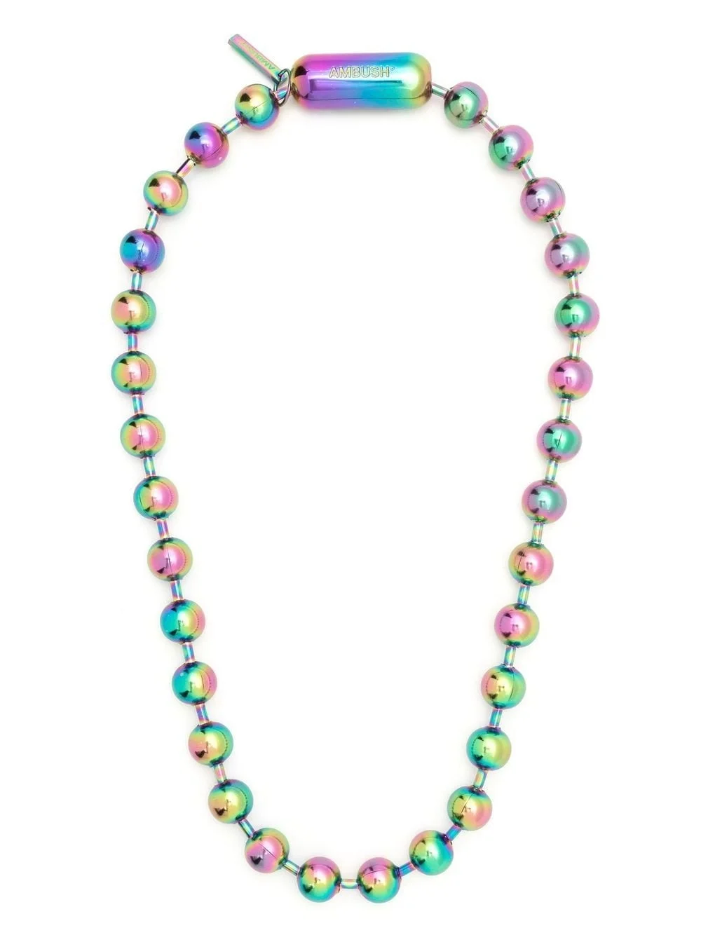 iridescent-effect ball chain necklace - 1