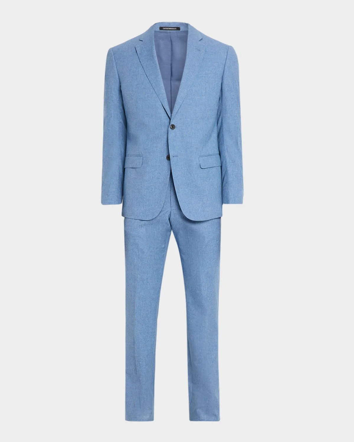Men's Wool, Cotton and Silk Sharkskin Two-Piece Suit - 1