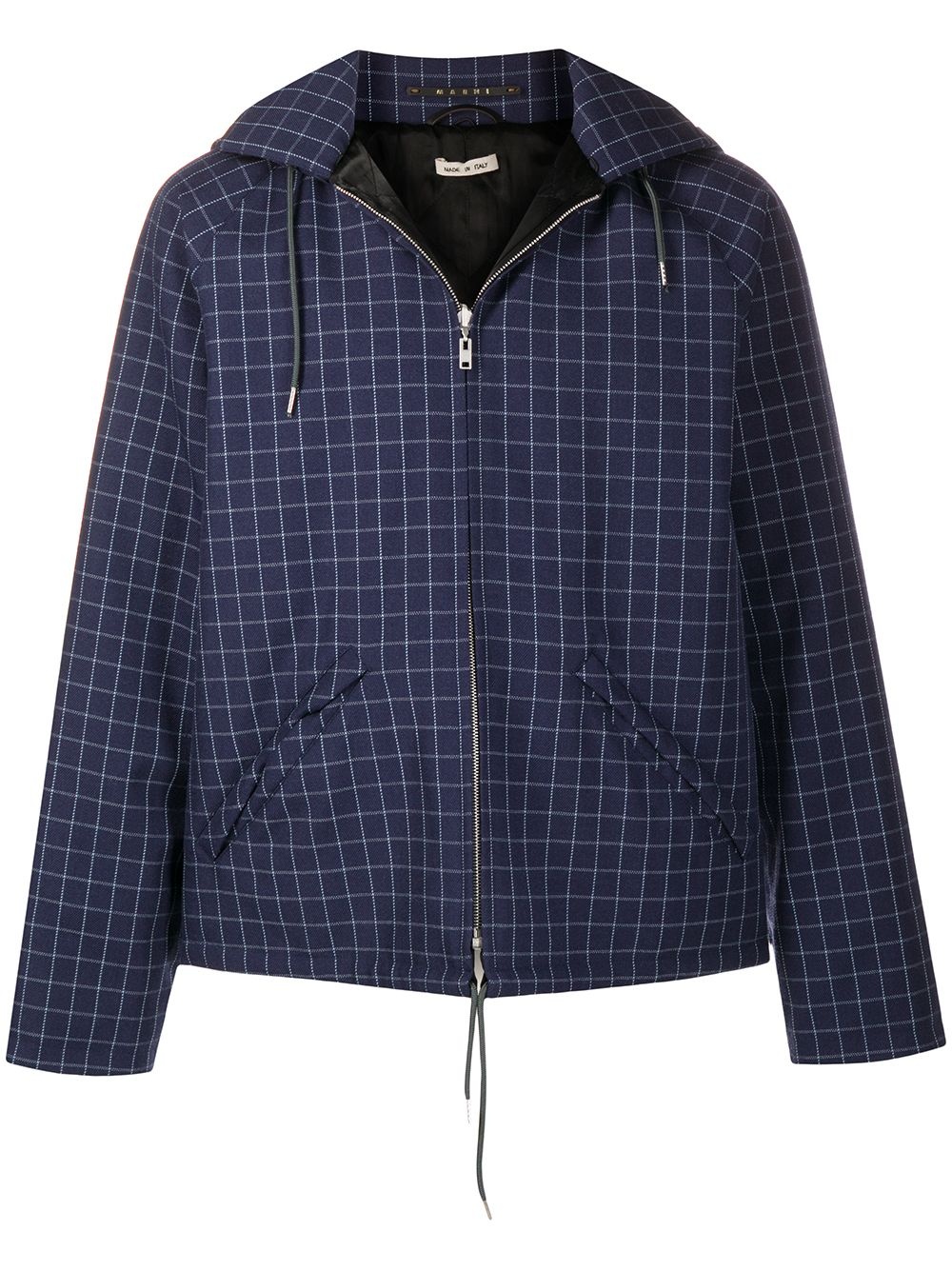 checked hooded jacket  - 1