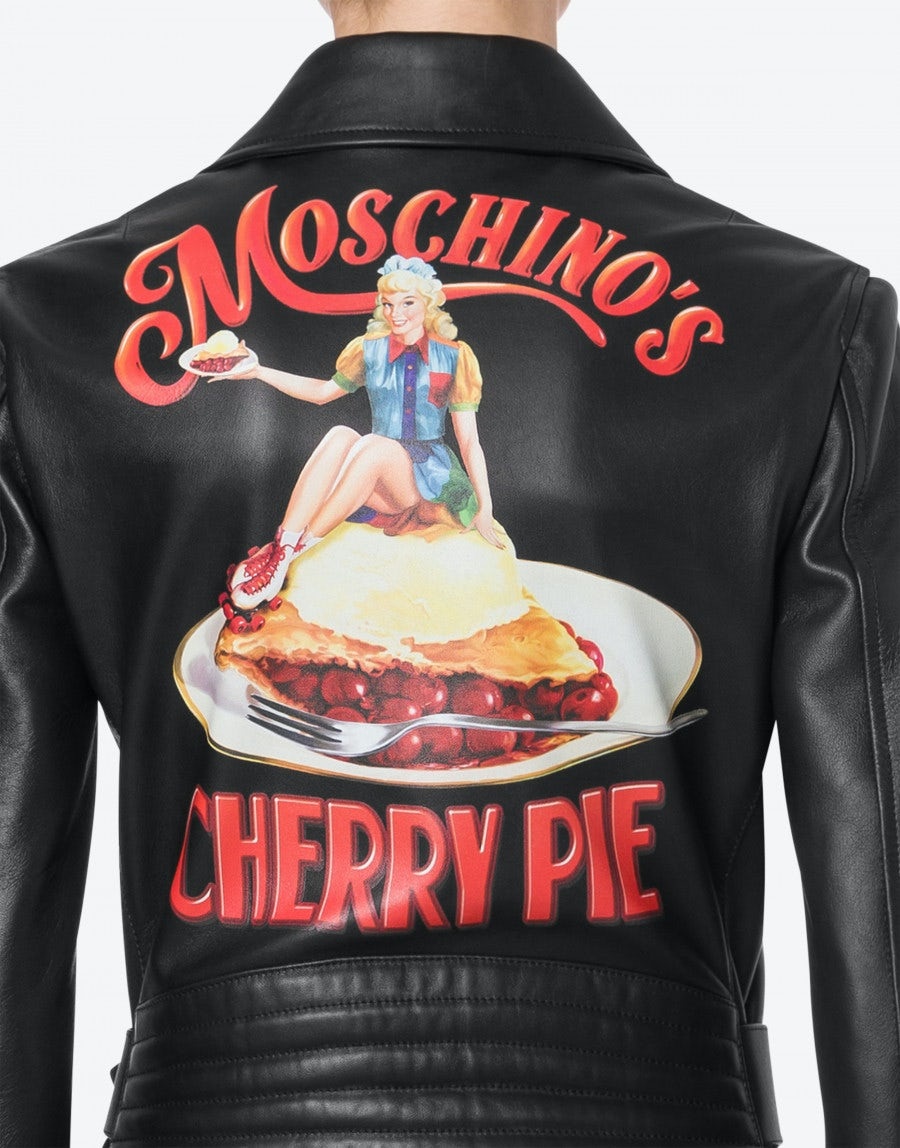 MOSCHINO CHERRY PIE NAPPA LEATHER BIKER - 4