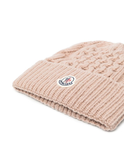 Moncler logo-patch beanie outlook