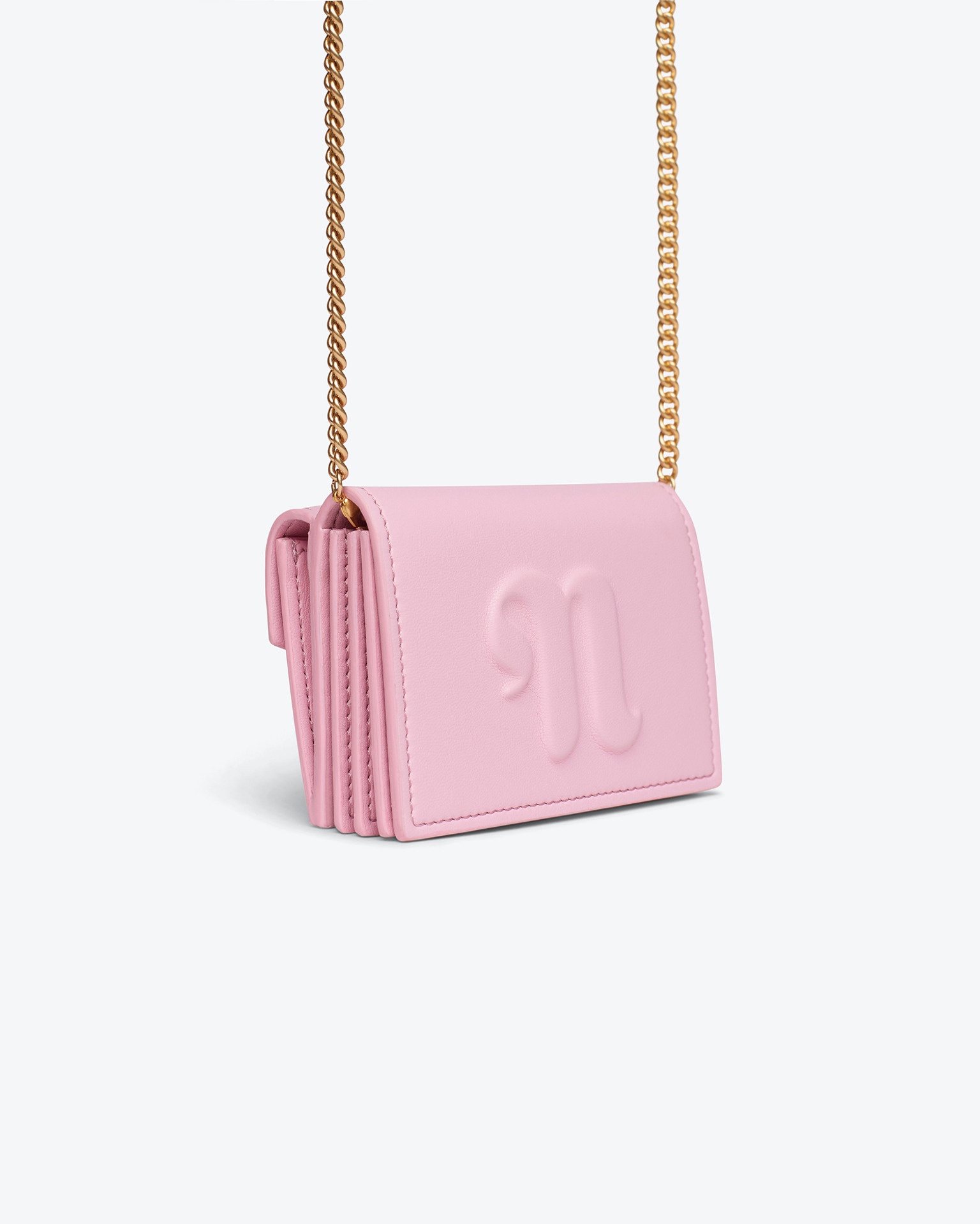 THE CONCERTINA MINI - Alt-nappa chain-trimmed cardholder - Pink - 5