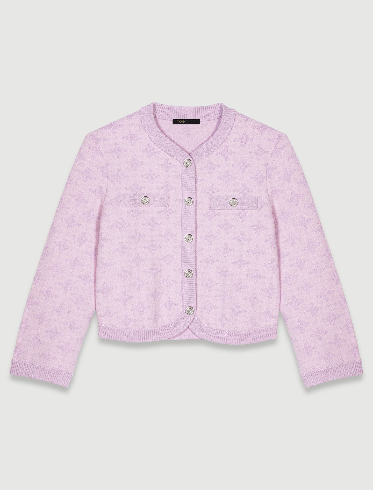 Cardigan in jacquard-effect knit - 1