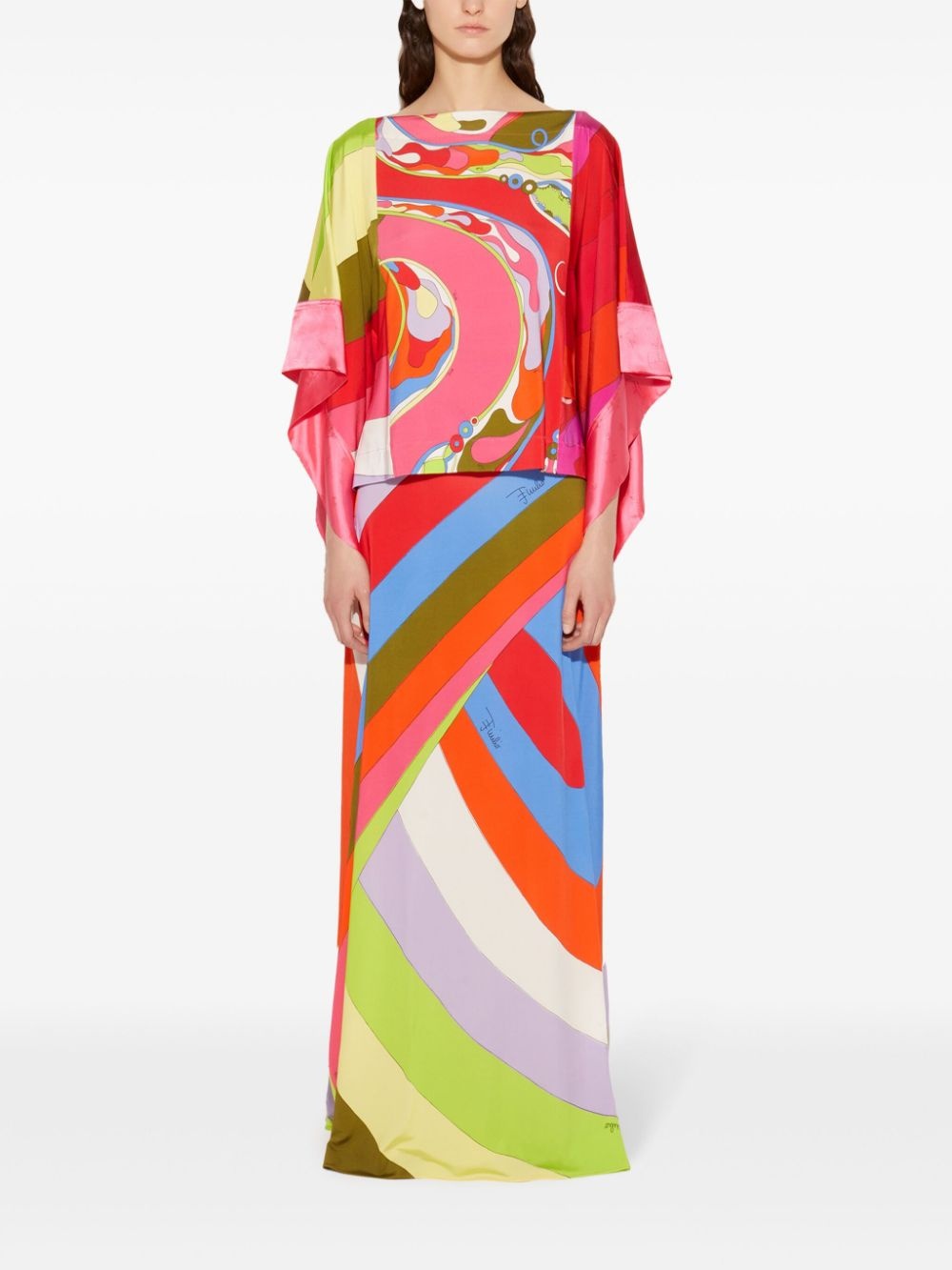 Orchidee-print kaftan - 2