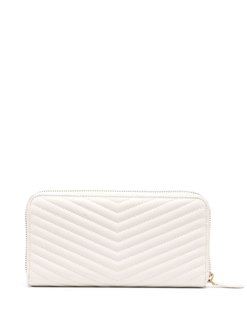 logo-plaque long quilted wallet - 2