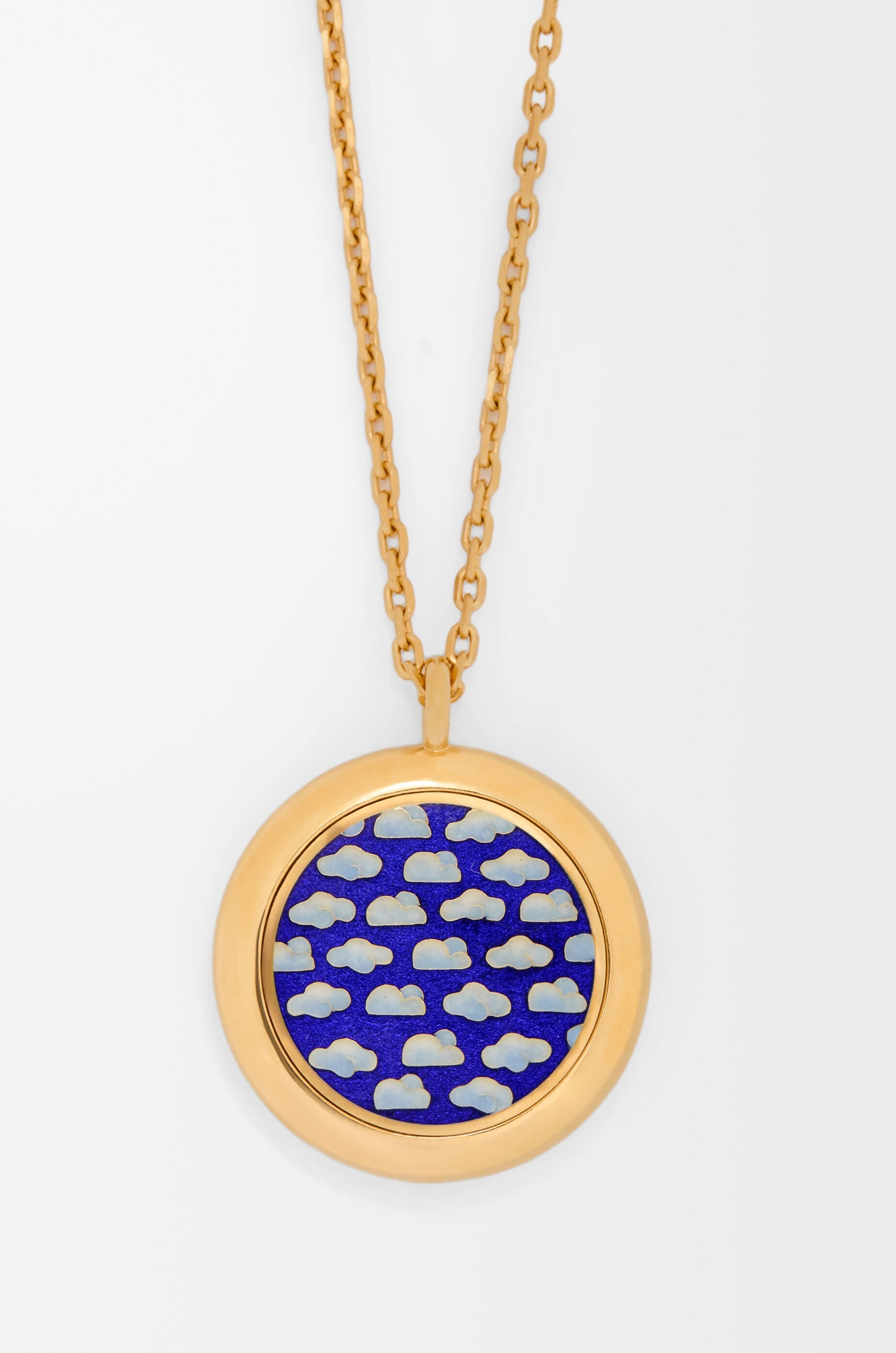 Cloud cloisonné necklace in sterling silver - 3
