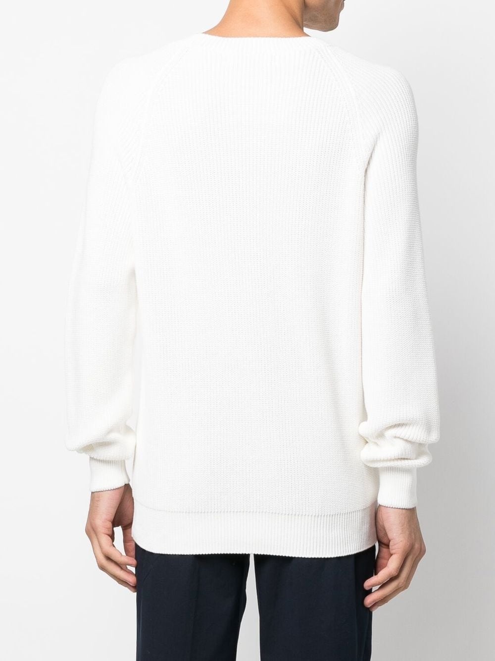 ribbed-knit long-sleeved sweatshirt - 4