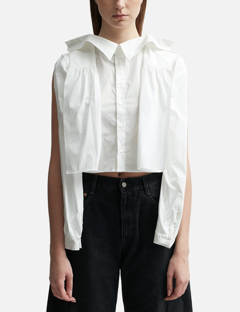 MM6 Maison Margiela POPLIN DESTRUCTURED CROPPED SHIRT outlook