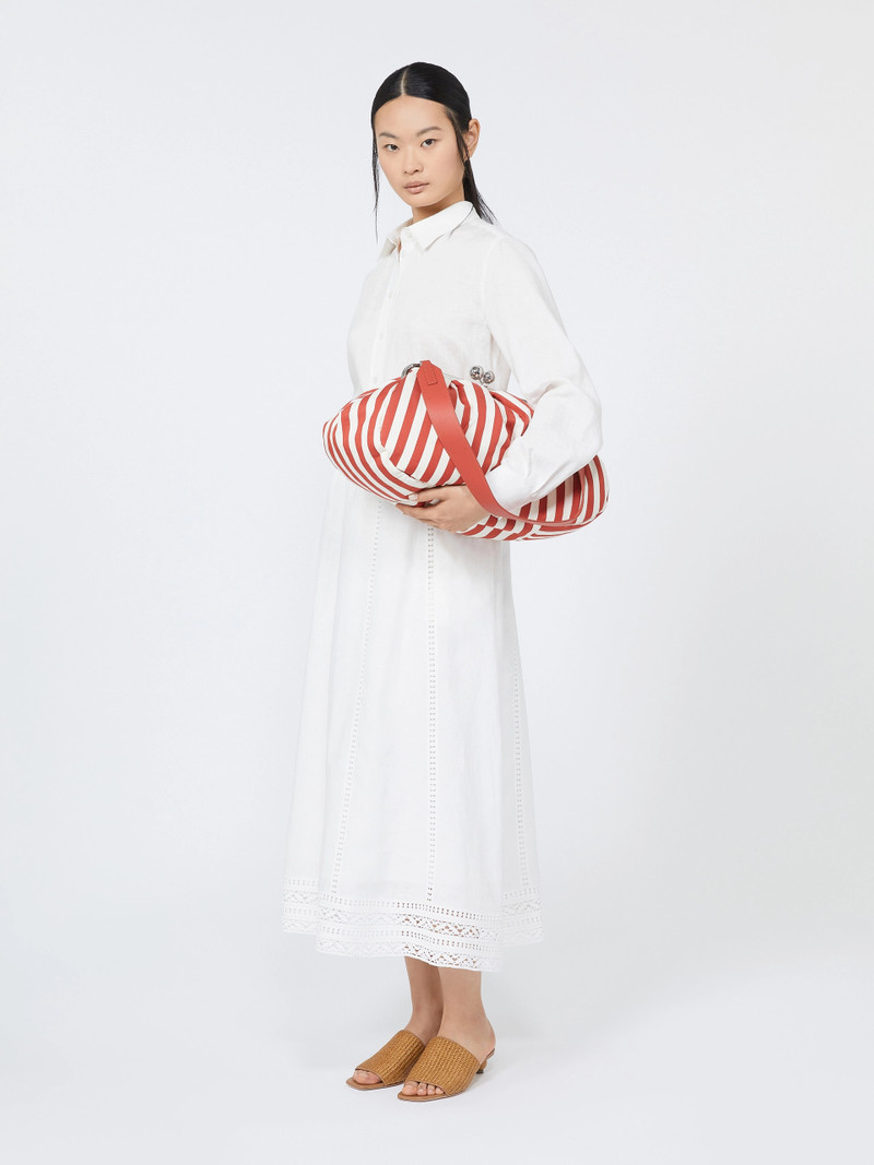 CACHI Large striped cotton Pasticcino bag - RED 6