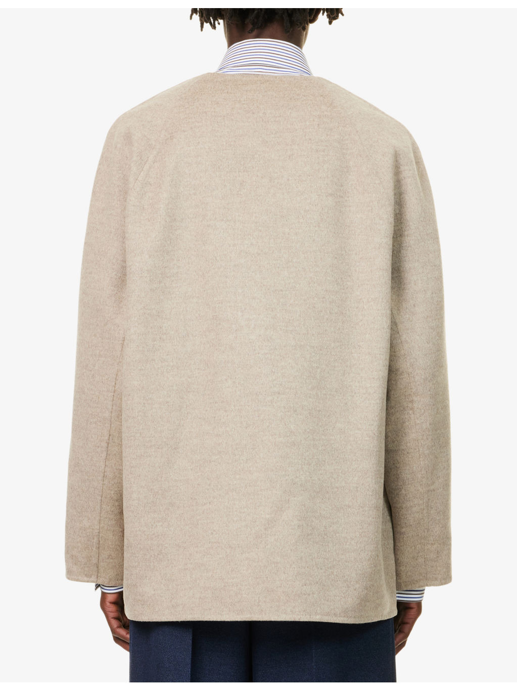 Boxy-Fit Double Wool-Cashmere Jacket - 4