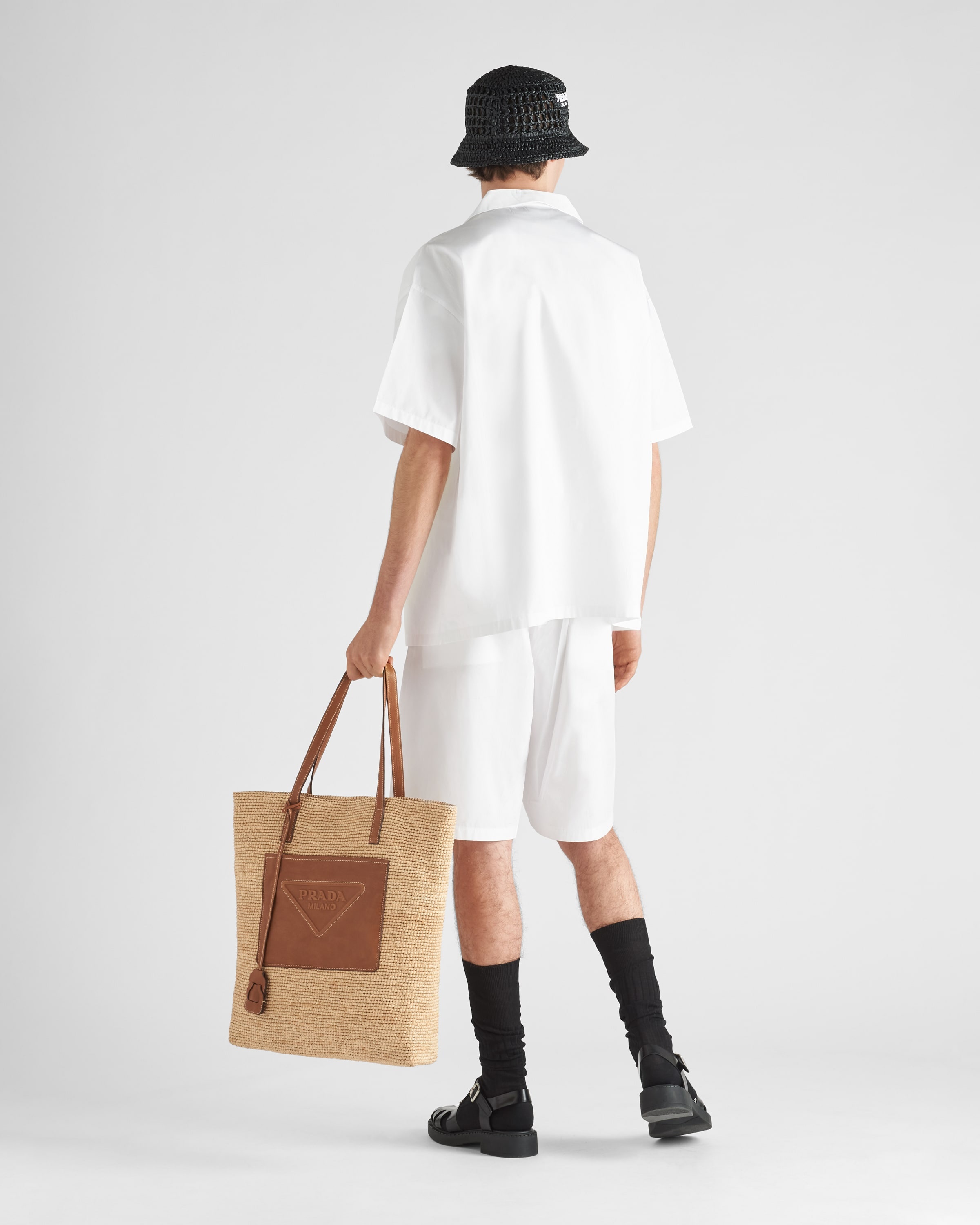 Crochet and leather tote bag - 2