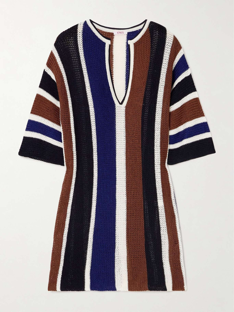 Diego striped cotton-blend mini dress - 1