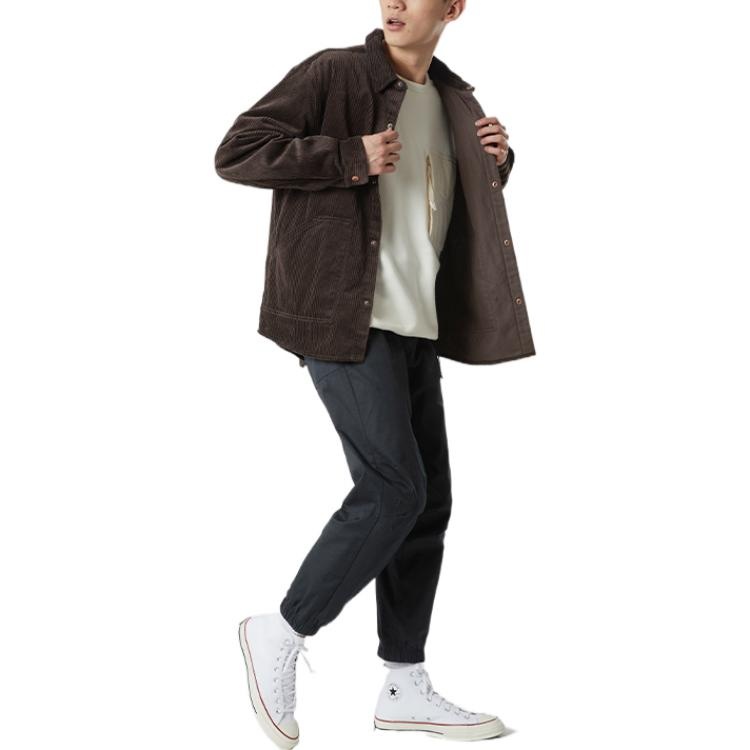 Converse Corduroy Button Shirt 'Dark Brown' 10024006-A03 - 4