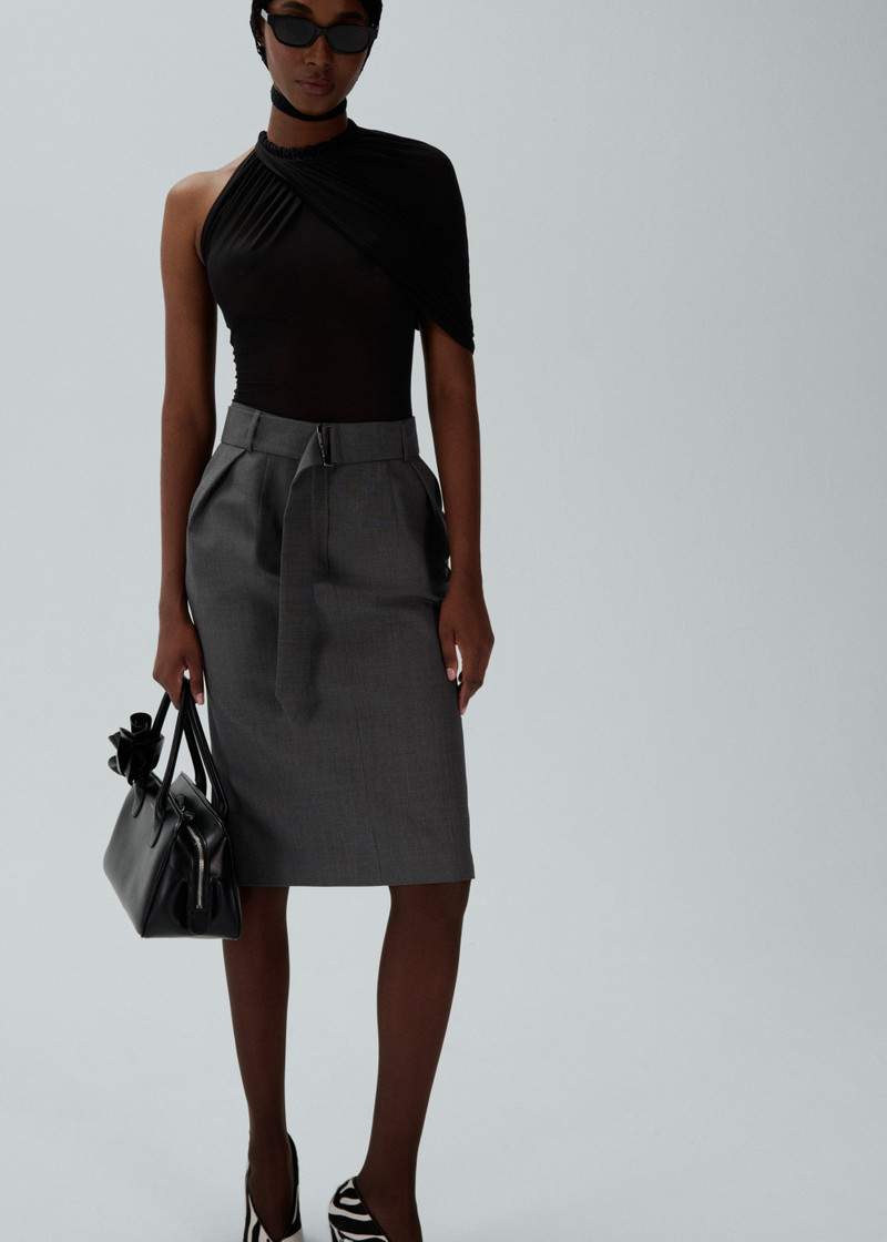 MAGDA BUTRYM Belted midi skirt in grey outlook