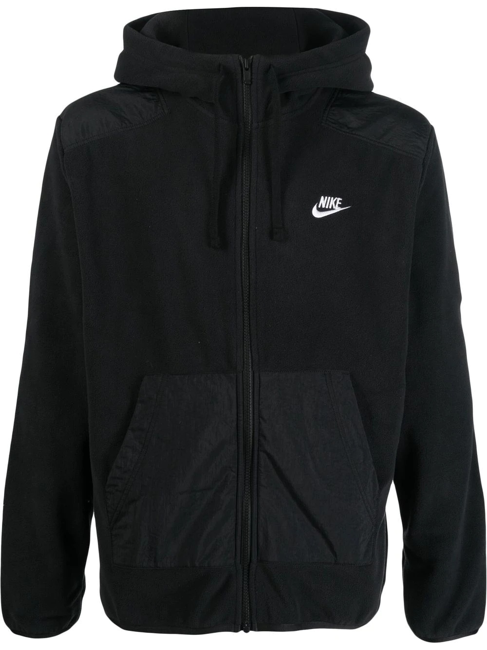 zip-fastening Swoosh-print hoodie - 1