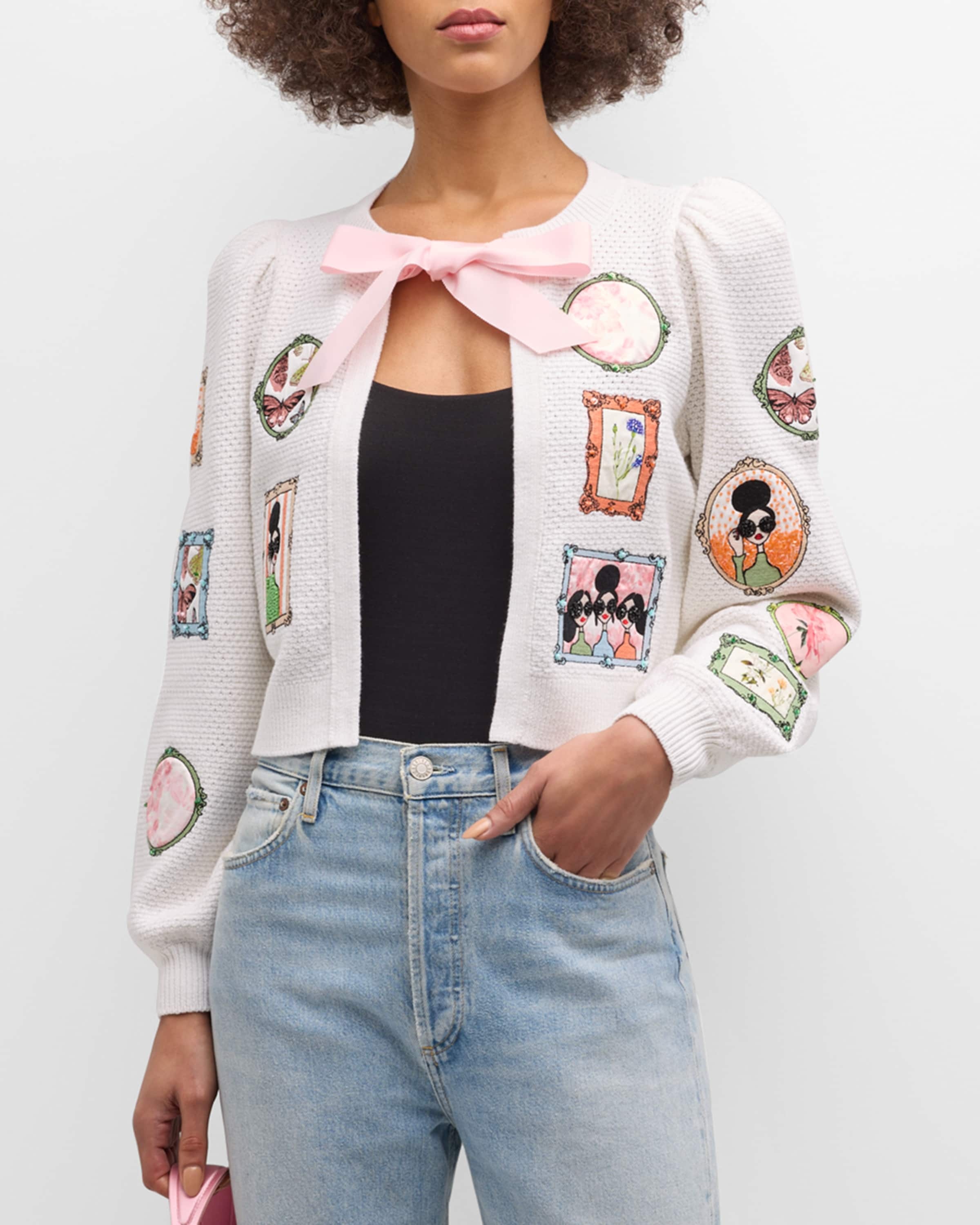 Alice + Olivia Kitty Frame Stace Cardigan | neimanmarcus